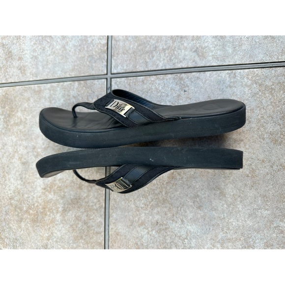 Christian Dior Diorissmo Black Logo Platform Flip Flops Sandals - Picture 10 of 13